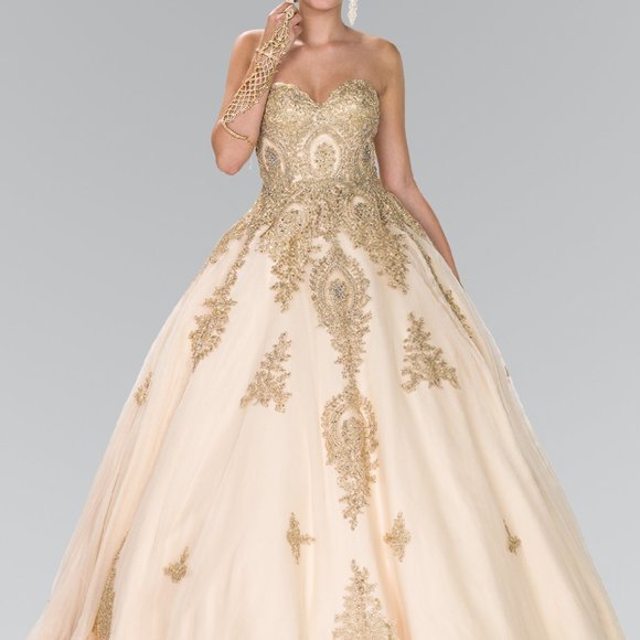 new champagneSweetheart Neck Ballgown Evening Dress GSGL2379